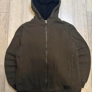 Khaki green Union Label zip‎ up hoodie woman size m